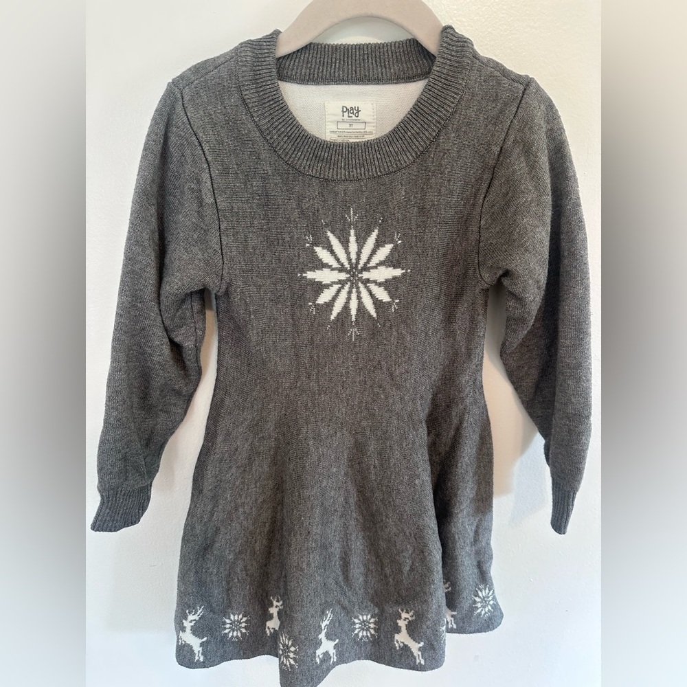 Little Sleepies Gray Snowflake Kids Dress